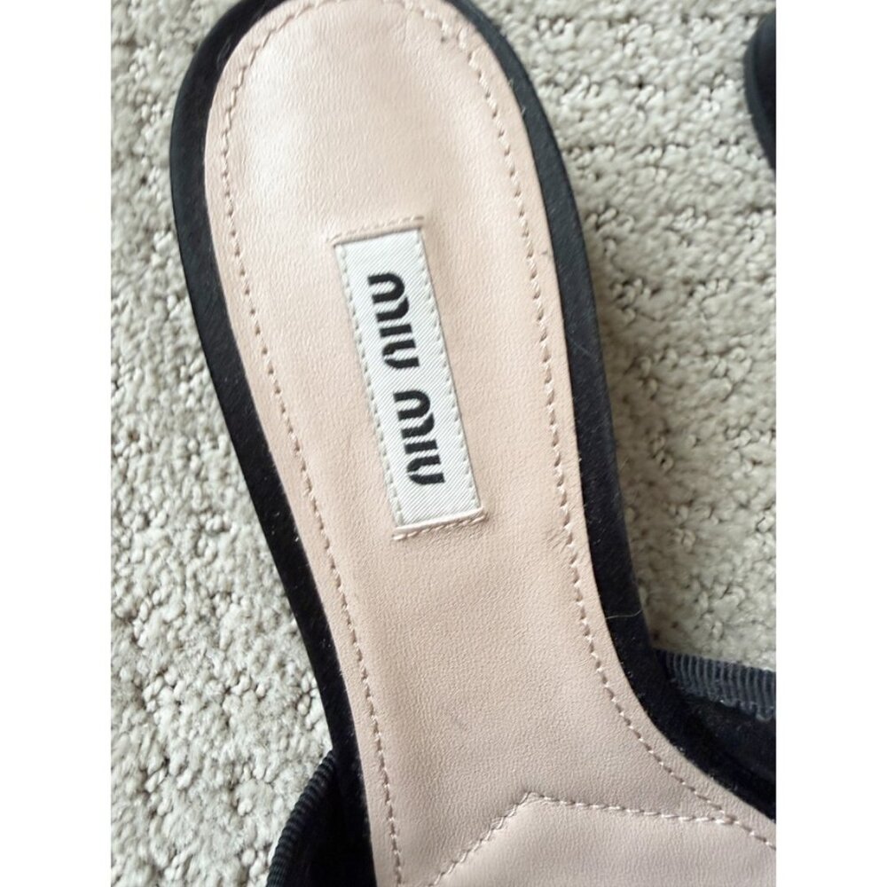 Miu Miu Black Sandals with Silver Embellishments - Picture 4 of 9